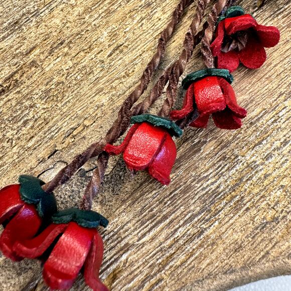 Leather Flower Purse Charm Genuine Leather Bag Charm NEW FAST SHIP - Picture 5 of 7